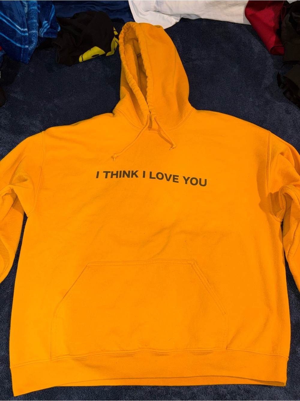 Yourstruly Clothing I Think I Love You Yellow Men's Hoodie